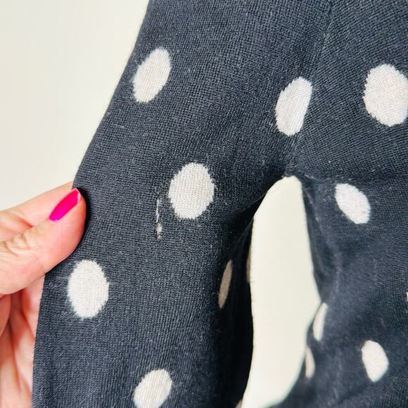 Rebecca Taylor Wool Black and White Polka Dot Peplum Sweater - Picture 10 of 11